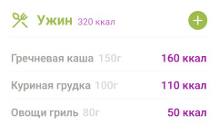 Расчет ужина